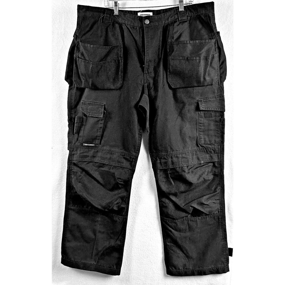 Craftsman Mechanics Work Pants Mens Size 42x32 Canvas Carpenter Multiple Pockets